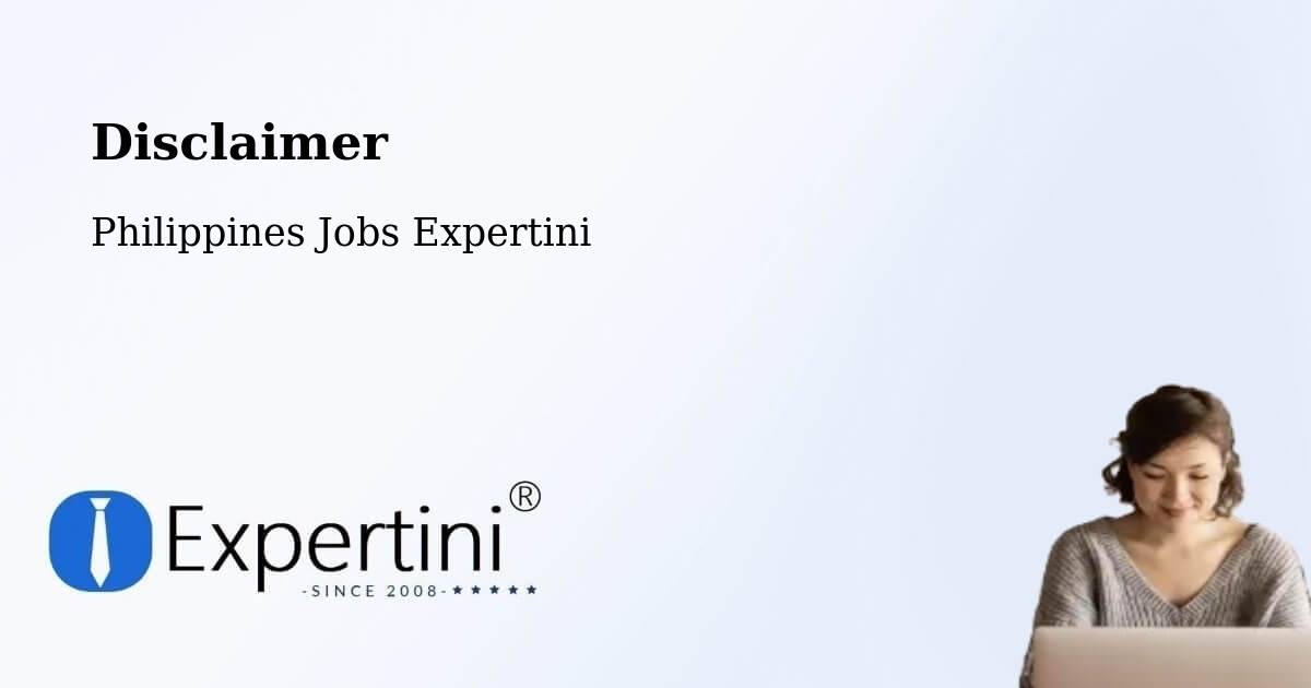 Disclaimer – Davao City - Philippines Jobs Expertini